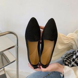 Casual Shoes For Women 2024 Flats Pointed Toe Solid Color Black Comfort All-match Asakuchi Zapatos De Mujer