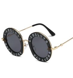 Trending products Bee designer luxury women sunglasses pink fashion round letter pattern vintage retro metal frame sunglasses wome8219307