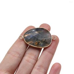 Pendant Necklaces Natural Semi-precious Stone Flash Labradorite Jewelry Connector Making DIY Necklace Accessories Charms Gift