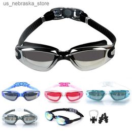 Diving Goggles Mens womens swimming goggles anti fog UV waterproof silicone adjustable pool eyes adult and childrens diving Q2404101