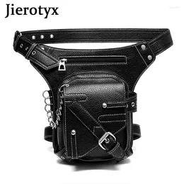 Waist Bags JIEROTYX Leather Bag Thigh Leg Hip Purse Fanny Pack Adjustable Strap Gothic Steampunk For Camping Sports Hiking