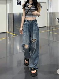 Women's Jeans With Holes Jean Baggy Pants Woman Stylish Women's Clothing Trend 2024 Korean Street Fashion Japanese Y2k Style