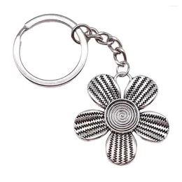 Keychains 1pcs Flower Key Chain Materials Jewelry For Men Wholesale Ring Size 28mm