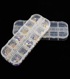 Nail Art Storage Box 12 Grids Compartment Plastic Sequins Organiser Jewellery Mini Diamond Empty Boxes new6969812