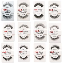 RED CHERRY False Eyelashes Natural Long Eye Lashes Extension Makeup Professional Faux Eyelash Winged Fake Lashes4107980