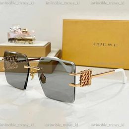 Women Frameless Square Sunglasses Hw2057 New Women Designer Metal Sunglasses Top Quality Uv400 Lens Lens Legs Gold Metal Logo Luxury Designer Glasses 772