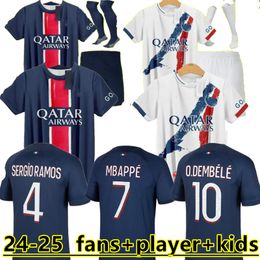 24 25 Maillot MBAPPE Soccer Jerseys Kids Kit 24/25 Player Version Training Pre Match 2024 2025 Maglia Paris Home Away Football Shirt HAKIMI FABIAN VITINHA O DEMBELE 888