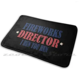 Carpets Fourth Of July Funny Fireworks Director I Run You Soft Non-Slip Mat Rug Carpet Cushion