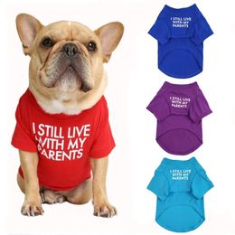 Summer Dog Shirt Letter Print Puppy T Shirt Spring Dog Clothes for Small Medium Dogs French Bulldog English Bulldog Apparel 240507