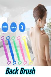 Double sided Silicone bathing towel brush belt long strip back rubbing bath towels exfoliate device JXW6357680467