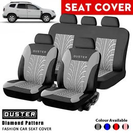 Car Seat Covers Duster Print Seat Cover Universal Fashion Track Embossed Shape Full Set of Car Interior Accessories Car Seat Cover T240509