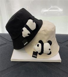 Panda Plush Doll Bucket Hat 2 in 1 Women Men Fashion Outdoor Travel Panama Sunscreen Sun Hat Packable Fisherman Caps 2208122556164