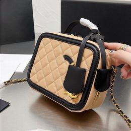 10A Fashion Women 20cm Brand Bag Fabric Chain Luxury Bag Shoulder Bag Crossbody Caviar Box Bag Bag Makeup Camera Bag Casual Qnsjf