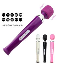 Powerful Vibrators Magic Massager 10 Speed Big Dildo Av Magic Wand Clit Vibrator Masturbation Anal Sexy Toys For Women 32 6cm Y14473323