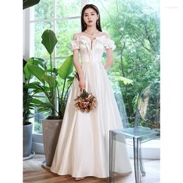 Ethnic Clothing White Ruffle Sleeve Celebrity Dresses Sexy Off Shoulder Wedding Dress Qipao Princess Banquet Performance Ball Prom Gowns