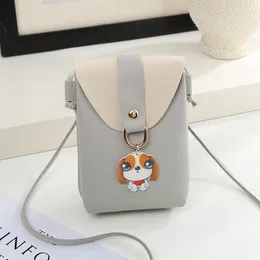 Shoulder Bags Women's Bag Hanging Dog Contrast Color Small Square Leisure Mobile Phone Coin Purse Gift Drop