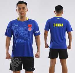 New table tennis suit men039s and women039s Chinese team uniform dragon pattern match sportswear table tennis shirt shorts5082469