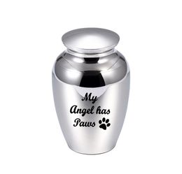 45x70mm Cremation Ashes Urn for Pets Human Mini Ashes Keepsake Urn Aluminium alloy Memorial Funeral JarMy Angel Has Paws5312296