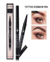 NEW Eyebrow Pencil Women Girl Microblading Four Fork liquid Eyebow Pen Makeup Foundation Eye Brow Pen4698404