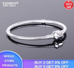 Mit Zertifikat 100 Original 925 Sterling Silber Original -Charmarmband mit Frauen DIY Perlen Charms Bracelet Bangle LJ2020204630239