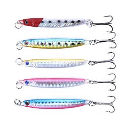 Baits Lures Hengjia New Metal Jigging Bait Hard Lead Fishing Lure Files With Treble Hook 6Hook 14G 7Cm Drop Delivery Sports Outdoors Otceq