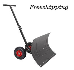 Adjustable Wheeled Snow PusherShovel Heavy Duty Efficient Removal Tool1429611