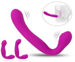 Erotic Strapless Strapon Dildo Vibrators for Women Pegging Strap On Double Ended Penis Lesbian Toys for Adult Sex Toys for Woman Y8002537