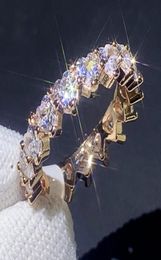 2020 New Arrival Sparkling Luxury Jewellery 925 Sterling SilverRose Gold Full Pear Cut White Topaz CZ Diamond Gemstones Women Weddi3374204