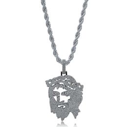 Men Necklaces Jewellery Street Fashion Luxury Bling Zirconia Platinum 18K Gold Plated Jesus Christ Pendant Hip Hop Necklace2531331