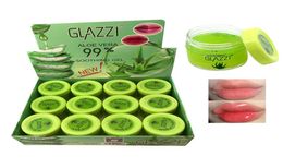 12 Pcsset 99 Aloe Vera Lip Balm Moisturizing Plant Extracts Remove Dead Skin Exfoliating Deep Nourish Lips Care 15G Soothing Gel9368059