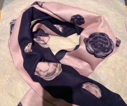 Designer Women Camellia Printed Cashmere Scarf Paris Brand Long Neck Winter Wool Scarfs Woolen Scarves Warm Flowers Cotton Shawl W2423468