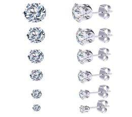 6 pairs in a set stud earrings whole factory stocks stainless steel jewelry stainless steel earrings orders9909900