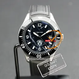 1858 Iced Sea Date 129372 Automatic Mens Watch Steel Case Ceramics Bezel Black Dial White Markers Rubber Strap Reloj Hombre Montre Hommes Puretimewatch PTMBL