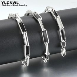 Chains 316L Stainless Steel Square Box Chain Necklace For Men Women Hiphop Silver Colour Neck Choker Long Jewellery Gift 16-20 Inch