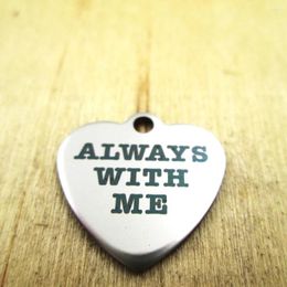 Pendant Necklaces 20pcs/lot-always With Me Stainless Steel Charms - Laser Engraved Customised DIY Pendants