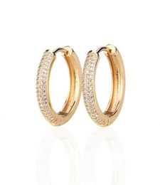 2021 Men Women Earrings Jewellery Fashion Gold Colour Circle Earrings Brief Luxury Bling Zircon Hip Hop Hoop Earrings2105588