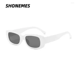 Sunglasses SHONEMES Rectangle Trendy Small Frame Shades Outdoor UV Protective Sun Glasses Black Green White For Women Men