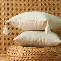 Pillow 2pcs 45x45cm Cream White Pillows Cover Rustic Burlap Linen Decorative Farmhouse Pillowcase For Bedding Home Decor