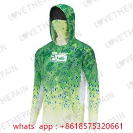 Fishing Hoodie With Face Mask Men Long Sleeve Performance Ocean Sailing Gear Outdoor Breathable Hooded Angling Clothing 240426