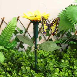 Garden Decorations Solar Sunflower Animal Stake Decor Rotating Butterfly/Hummingbird Versatile Dancing Butterfly For Yard Patio Pathway