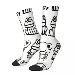 Men's Socks Happy Animal Black And White Version Frog Male Mens Women Autumn Stockings Polyester
