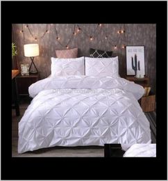 Sets Luxury Black Duvet Pinch Pleat Brief Bedding Queen King Size 3Pcs Bed Linen Comforter Cover Set With Pillowcase45 Tihzm 39Ent2440972