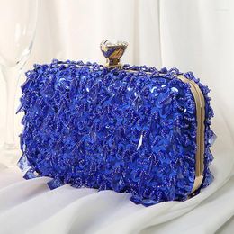 Evening Bags Luxury Design Handmade Beaded Handbag For Women's Bag 2024 Dress Fashion Diamond Embedding Small Square