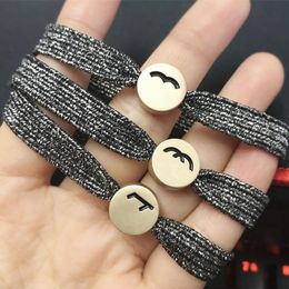Top quality Whole fashion mark headdress letter print hair ring durable high elastic Hairs rubber band simple gift Hair039s3510943
