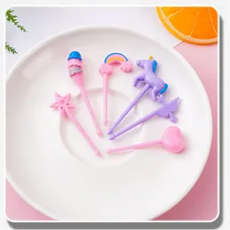 Forks Cake Toothpicks Unique Design Convenient 0.8g/piece Environmentally Friendly Material Childrens Party Fork Fruit