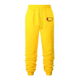 Men's Pants Low Battery Help Me Autumn Winter Mens Sports For Casual Sweatpants Hip Hop Strtwear Trousers Men Cashmere Joggers H240508