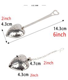 Heart Shaped Tea Infuser Mesh Ball Heart Stainless Steel Tea Strainer Locking Herbal Spice Tea Infuser Spoon Filter With Handle DB3844796