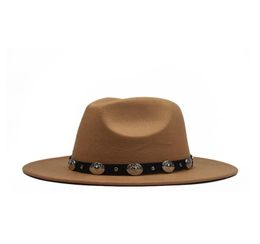 Autumn and winter Korean version of the flatwool wool hat metal fashion big belt eaves felt cap plain weave hats9041965