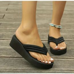 Flip Flops Wedge Heel Thick Sole Womens Summer Sandals Indoor Bathroom Slippers Outdoor Beach Shoes Slides for Women 240425