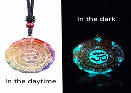 Om Symbol Orgonite Luminous Energy Pendant Natural Crystal Chakra Orgon Energizing Necklace Absorbs Negative Healing Jewelry4278555